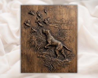Duck Hunting Dog STL Relief | Labrador Retriever 3D CNC file | Wildlife Hunting Wall Panel |Aspire, VCarve Pro, Carveco, Fusion 360, ArtCAM