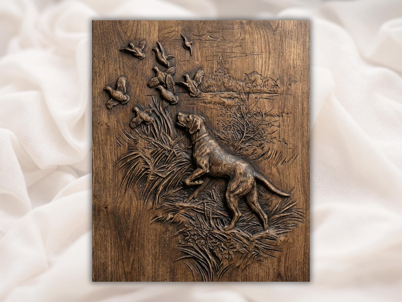 Duck Hunting Dog STL Relief