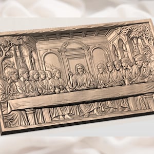 The Last Supper 3D Relief STL view 3