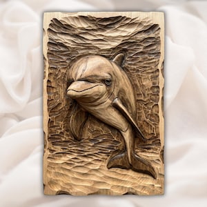 Dolphin Relief STL view 1