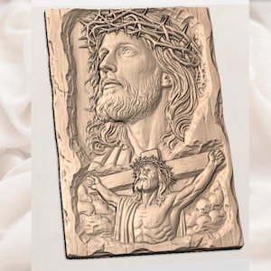 Jesus Crucifixion 3D Relief STL view 2