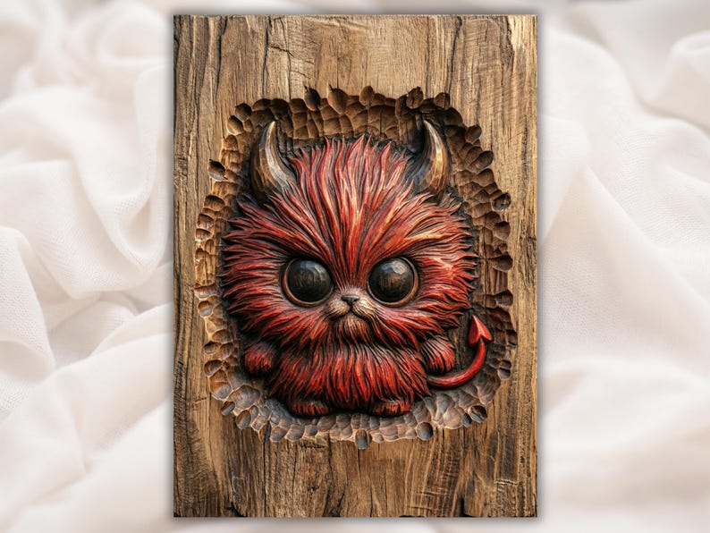 Fluffy Red Devil 3D Relief STL