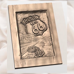 Route 66 3D Relief STL File view 2