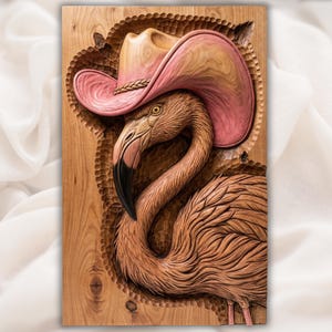 Flamingo Cowboy Hat STL view 1