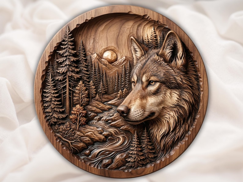 Wolf Mountain Landscape 3D Relief STL for CNC Router