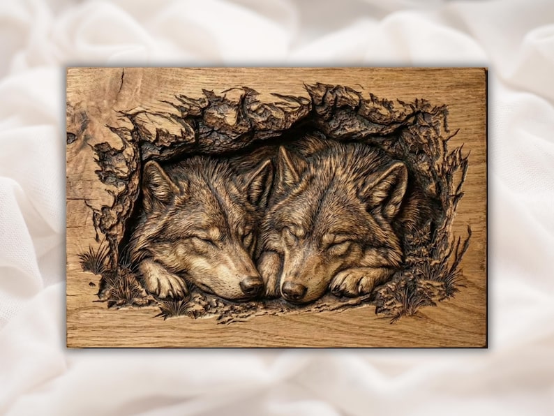 Wolf Couple 3D STL File