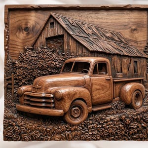 Vintage Truck STL view 1