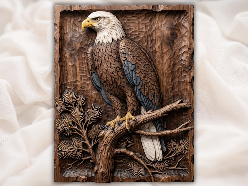 Bald Eagle 3D Relief STL for CNC Router