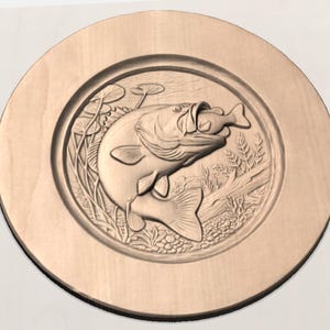 Largemouth Bass Relief STL view 3