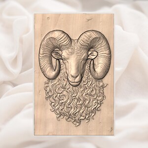 Ram Head 3D Relief STL view 2