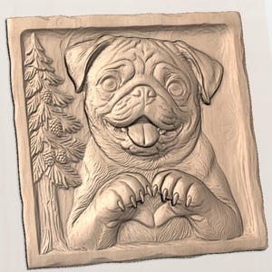 Pug Dog STL view 3