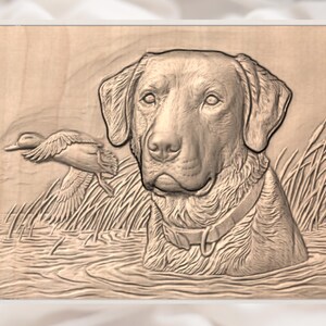Retriever Dog 3D Relief STL view 2
