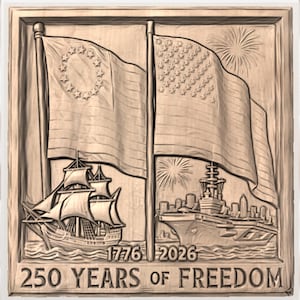 250 Years of Freedom Relief STL view 3