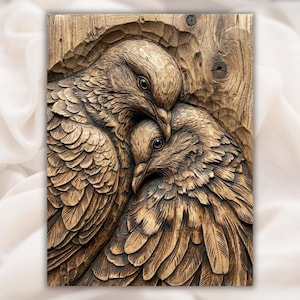 Love Birds 3D Relief STL File view 1