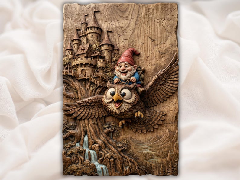 Flying Gnome Owl Ride STL File