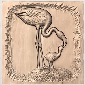 Flamingo Family STL view 2