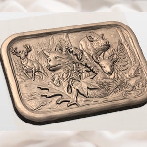Woodland Animals 3D Relief STL view 2