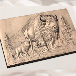American Buffalo 3D STL File view 3