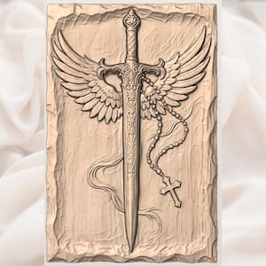 Winged Sword STL view 3