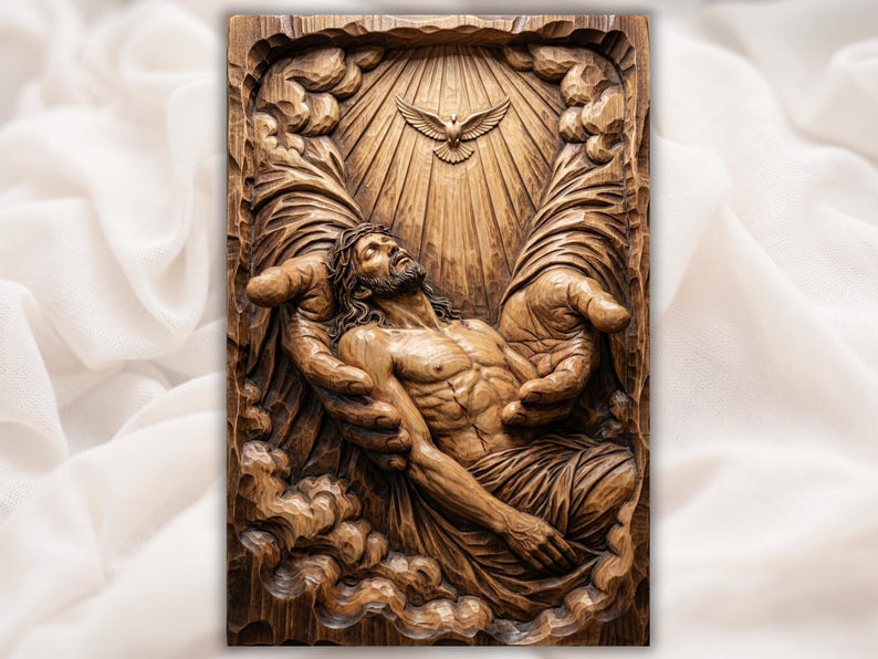 Jesus in God’s Hands 3D Relief STL