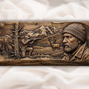Hunter Deer Relief STL view 1