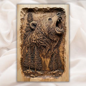 Roaring Bear Relief STL view 1