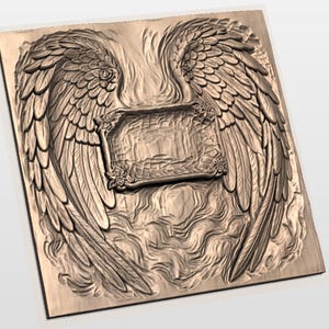Heavenly Angel Wings STL Panel view 3