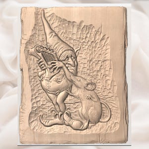 Fantasy Gnome Mouse 3D Relief STL view 2