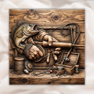 Fishing Gear 3D Relief STL view 1