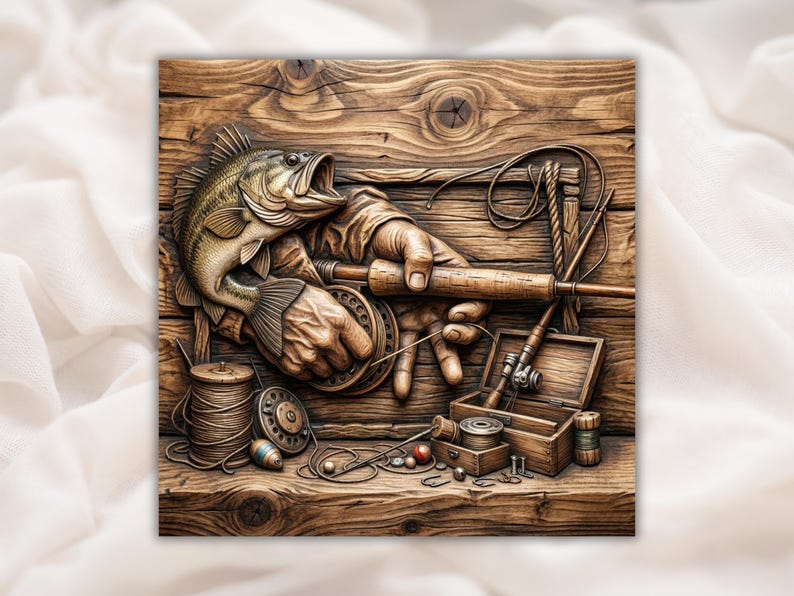 Fishing Gear 3D Relief STL