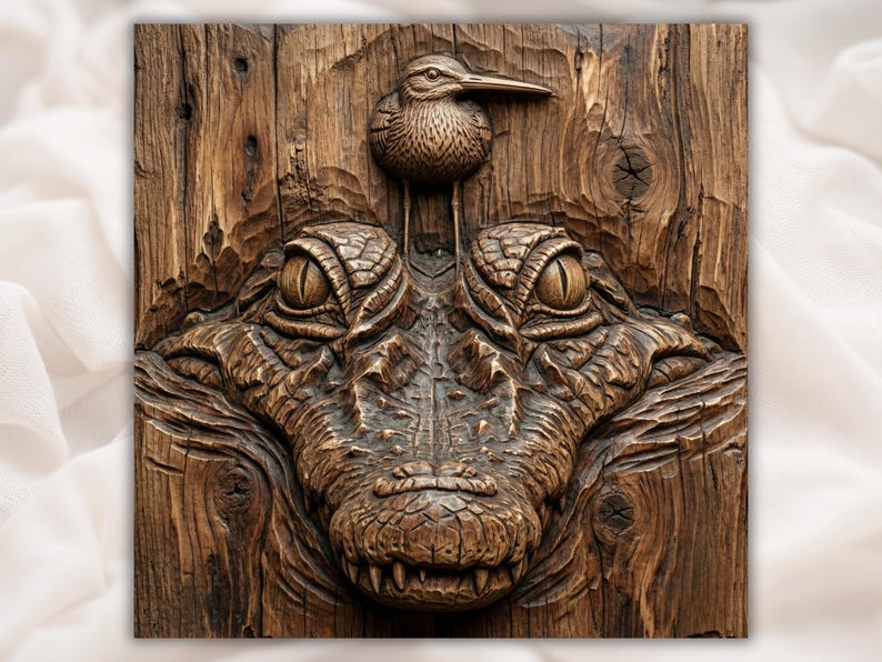 Alligator 3D Relief STL File