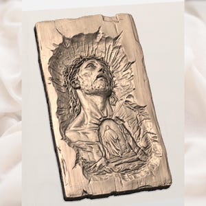 Jesus Sacred Heart Relief STL view 2