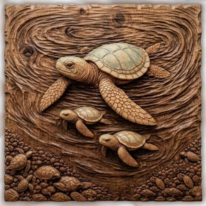 Turtle Family STL view 1