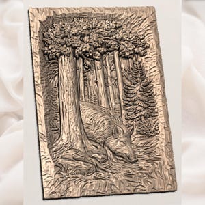 Wild Boar Forest Relief STL view 2