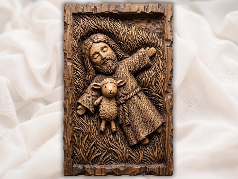 Jesus and Lamb Relief STL