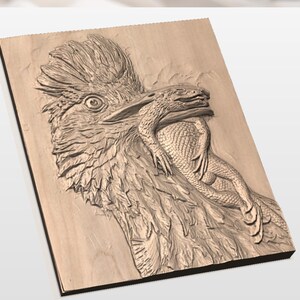 Roadrunner With Lizard 3D Relief STL view 3