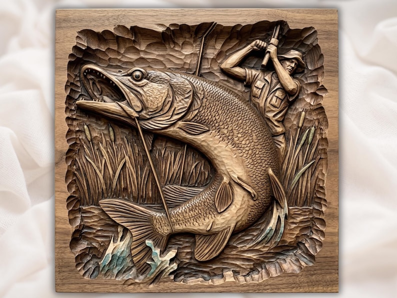 Northern Pike Fishing 3D Relief STL