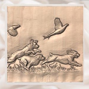 Hunting Dogs 3D Relief STL view 2