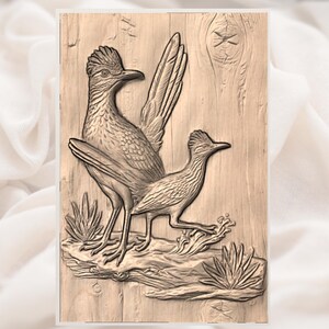 Roadrunner Pair 3D Relief STL view 2