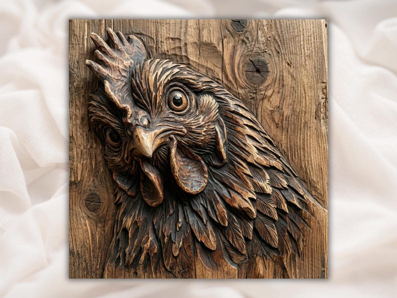 Chicken Head 3D Relief STL