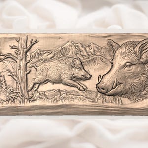 Wild Boar Relief STL view 3