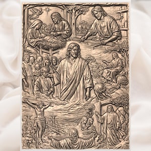 Jesus Life 3D Relief STL view 3