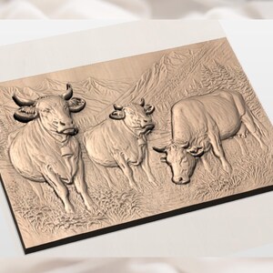 Cow Farm 3D Relief STL view 2