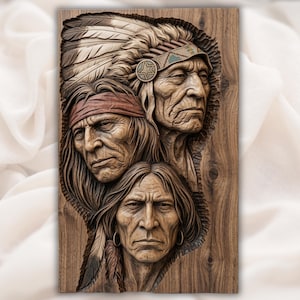 Tribal Elder Faces STL view 1