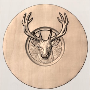 Majestic Stag Relief STL view 3