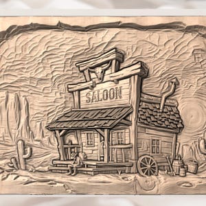 Old West Saloon STL view 3