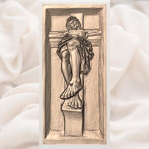 Jesus Crucifix 3D Relief STL view 3