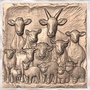 Farm Animals Relief STL Bundle view 3