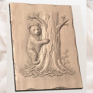 Bear Cub 3D Relief STL view 2