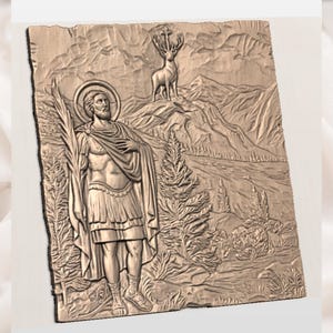 Saint Hubertus 3D Relief STL view 2